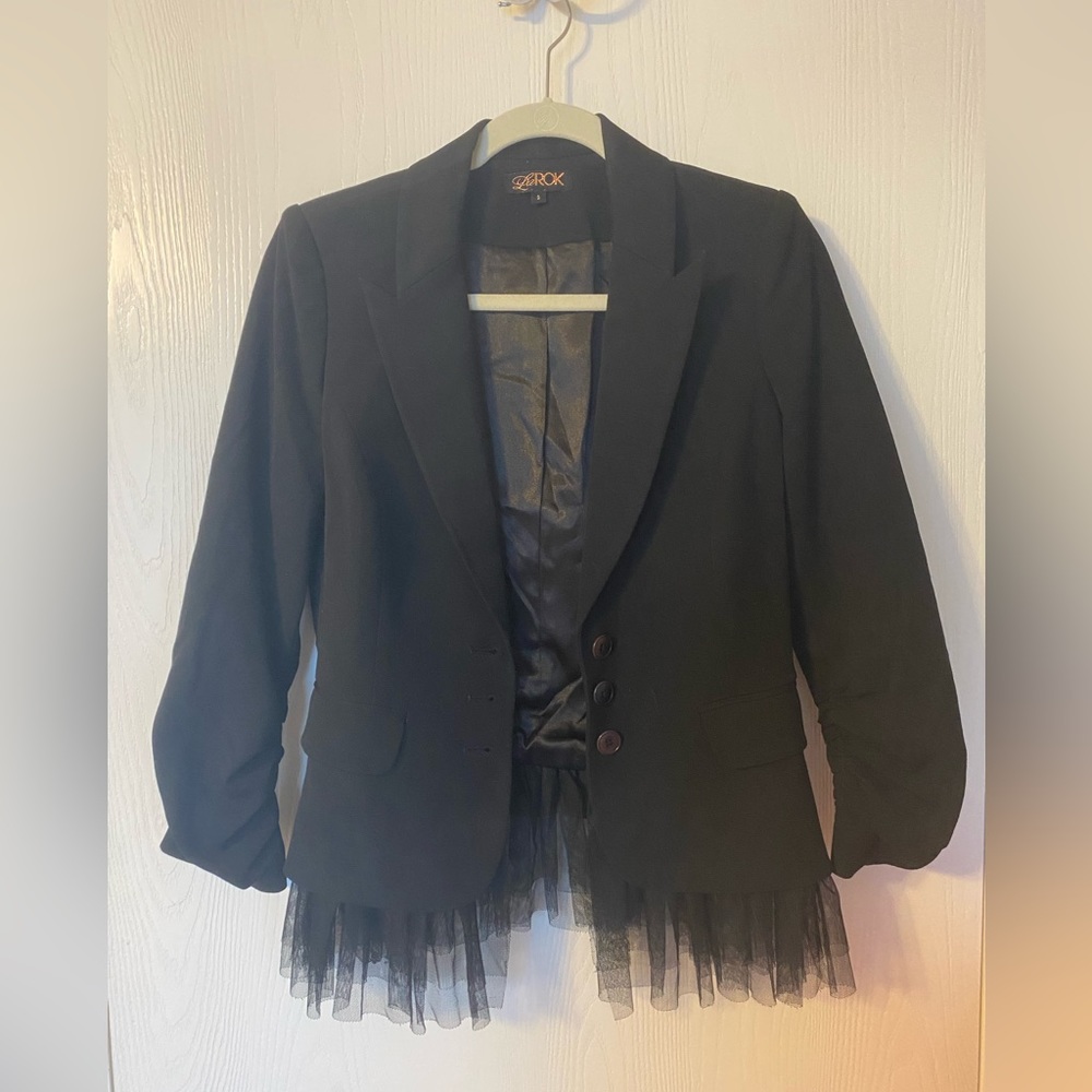 Larok blazer with tulle trim